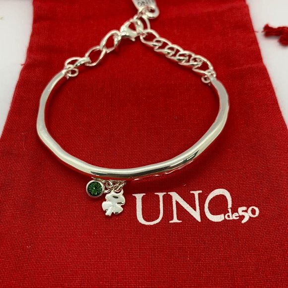 Uno de 50 Lucky Clover Bracelet four-leaf clover charm adjust - Picture 6 of 8